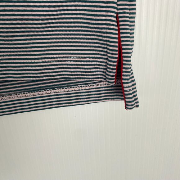 Greyson Mens Polo Golf Shirt Size XL Green Striped Wolf ‎ Logo Stretch Lightweig - Picture 13 of 16